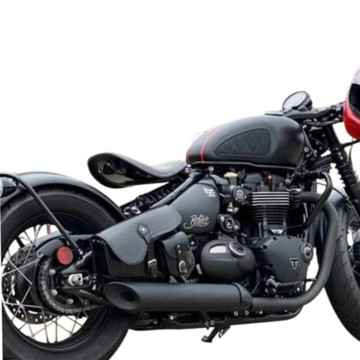 Triumph 馬鞍包（黑色）真皮，適用於摩托車 Speed Master, Bobber