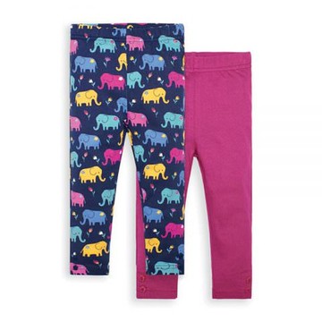 英國 JoJo Maman BeBe - 保暖內搭褲兩入組-大象世界