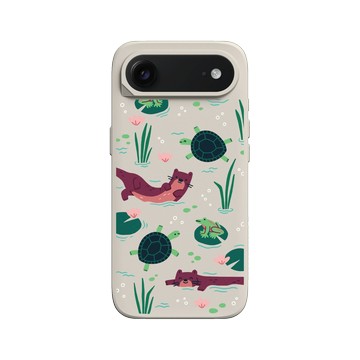 iPhone Air SolidX 貝殼灰 - RHINOSHIELD X Taipei Zoo - 臺灣水域插畫（水獺、龜、蛙）