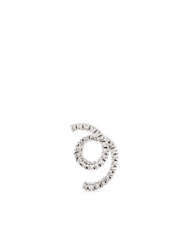 Delfina Delettrez - 18kt white gold and diamond single Loop earring - women - 18kt White Gold/White Diamond - One Size - Silver