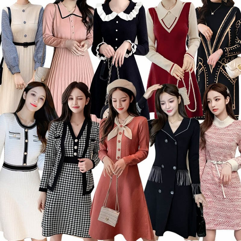 3枚 1枚5枚 2枚 韓国ファッション 高品質 セーター レディースファッション セーター 長袖 可愛い着痩せワンピース限定発売上品 ニットドレスロングスカート 通販 Lineポイント最大get Lineショッピング