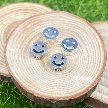 【御金坊手作材料】S925國際純銀 笑臉隔珠 笑臉銀珠 銀珠 微笑隔珠 DIY材料