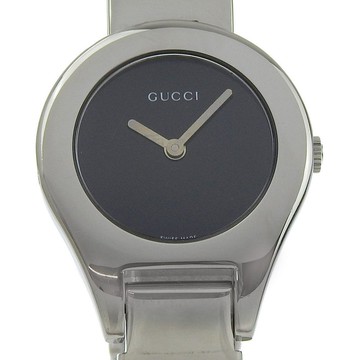 【日本直送】Gucci GUCCI 腕錶 6700L 不鏽鋼 黑色 石英 指針式顯示 黑面盤 女款【二手】