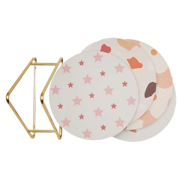 Caldo 卡朵生活 陶瓷吸水隔熱鍋墊 Set 四入組  粉嫩  1組