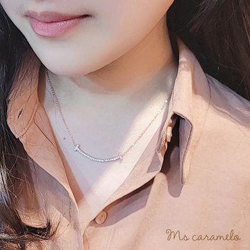 【焦糖小姐 Ms caramelo 】925純 笑臉鋯石項鍊