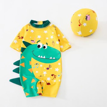 寶寶泳衣連體兒童可愛恐龍游泳衣小男童速干防曬沙灘溫泉泳裝女童