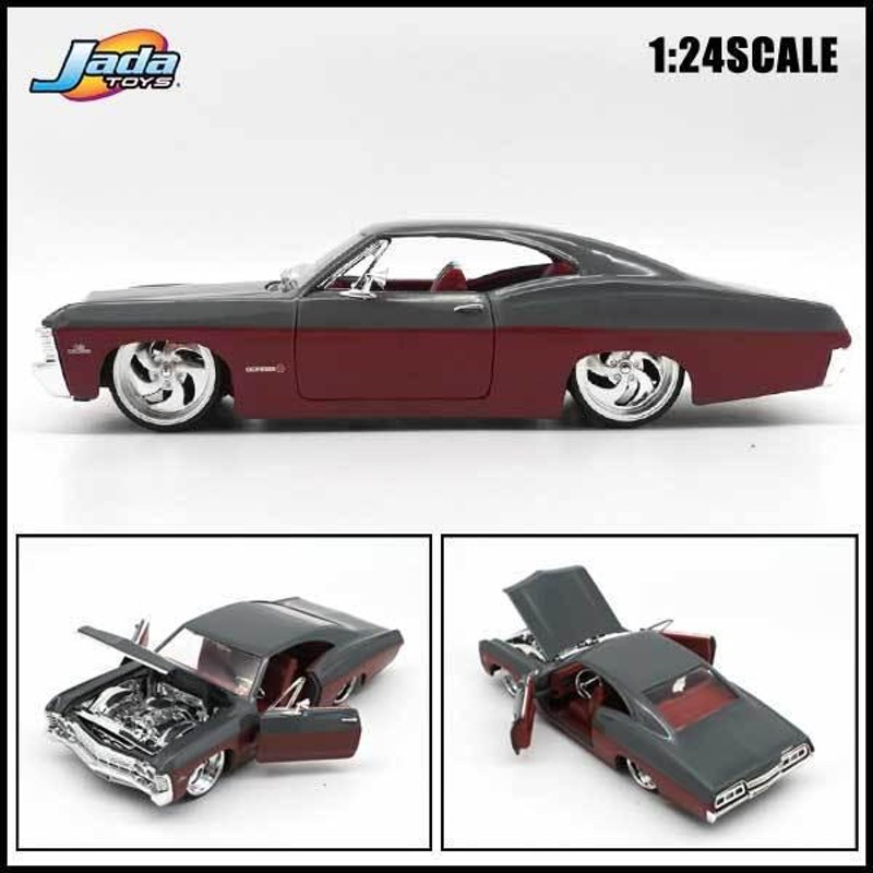 1/24 箱入り ミニカー 1967 CHEVROLET IMPALA グレー ワインレッド