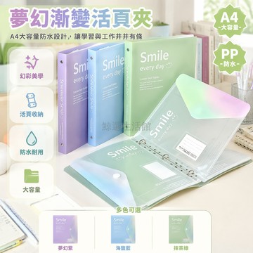 桃園出貨✨ 活頁夾層透明A4資料冊學生試卷收納袋孕檢辦公文件袋混色5個裝