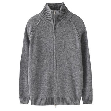 【米蘭精品】現貨+預購 100%羊毛衣針織外套發熱衣長袖保暖內搭加絨寬鬆大碼休閒- 高領女外套4色74nc50