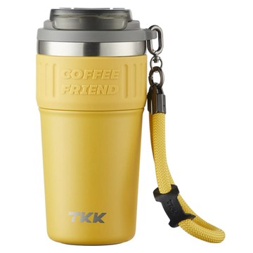 TKK 洛奇保溫咖啡杯 316不鏽鋼陶瓷內膽  絲綢黃  1個  630ml