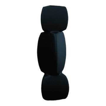 空氣選物 堆疊方塊陶瓷花瓶 黑色  20.5 x 4.5 x 4.5cm