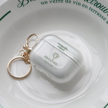 透明款AirPods保護殻【欖綠鬱金香 Olive Tulip】