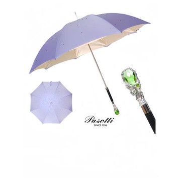 Pasotti意大利紫色滿天星傘面綠水晶手柄宮廷風請于兩用防曬女神