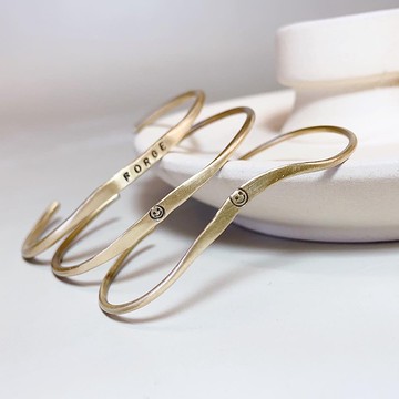 客製刻字款 極細緻線條感圓銅手環