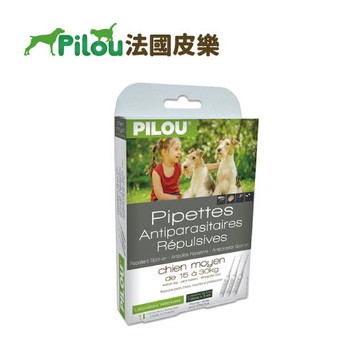 Pilou 法國皮樂 第二代升級Picaridin配方-非藥用防蚤蝨滴劑-中犬用5kg以上15kg以下
