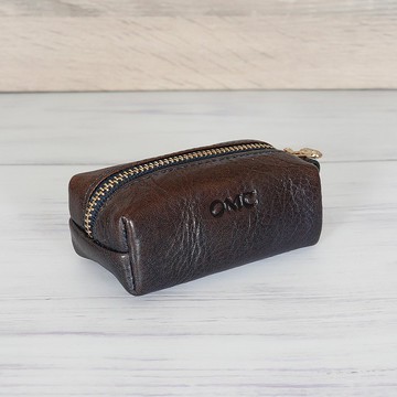 【微NG】義大利植鞣革嬌點零錢包-小款-原深藍變色