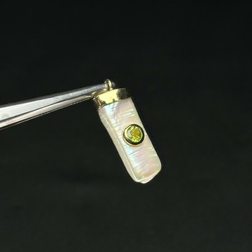 巴洛克珍珠橄欖石｜圖桑帶回 印度手工製作 天然晶石項鍊 S25AO14-027