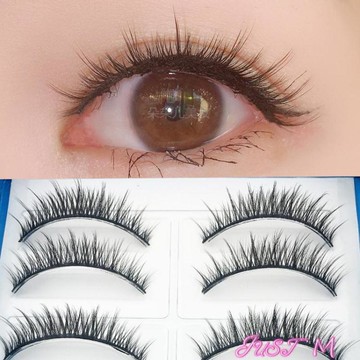 假睫毛10對裝超自然仿真假睫毛交叉柔軟濃密款短初學者裸妝素顏眼睫毛女【摩可美家】