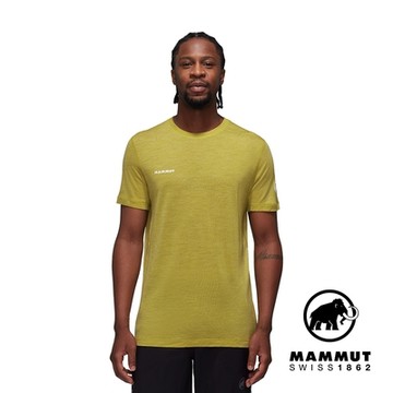 【Mammut 長毛象】Tree Wool FL T-Shirt Men 羊毛混紡快乾抗臭短袖T恤 光暈黃 男款 #1017-06660