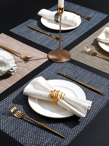 隔熱墊 4片歐式西餐墊家用隔熱墊防水pvc餐盤墊防燙耐熱碗墊子美式餐桌墊 【CM111】