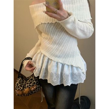 蝸牛爬爬家ins芭蕾風蕾絲屁簾女2025新款時尚疊穿半身裙下擺裙簾