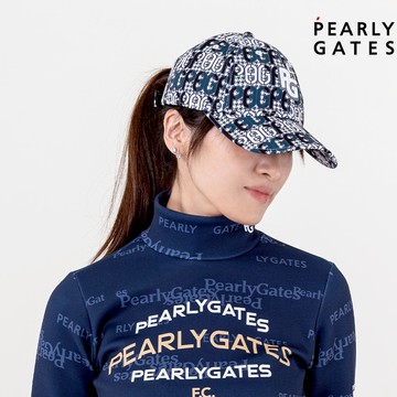 【ṔEARLY GATES】女款白色調節式棒球帽吸濕排汗優雅色彩休閒經典鎖鏈圖樣球帽 JLU07007