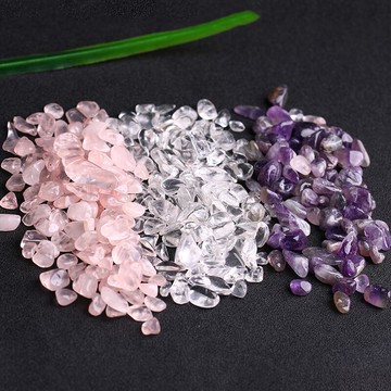 晶檔天然水晶碎石 水晶手鏈消磁碎石 粉紫黃白水晶消磁石凈化充電