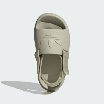 adidas Originals Adidas Adifom Adilette C IG8434 中童 涼拖鞋 休閒 三葉草 魔鬼氈 日常 舒適 灰綠