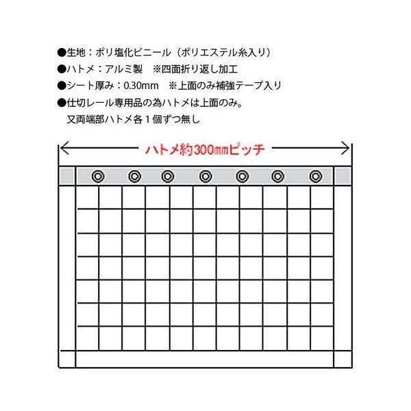 株式会社ハイロジック HE-5530M-C ビニールカーテン耐候 4.0×2.0上面ハトメ 1枚