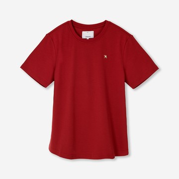小傘刺繡圓領短袖T-Shirt - 紅色