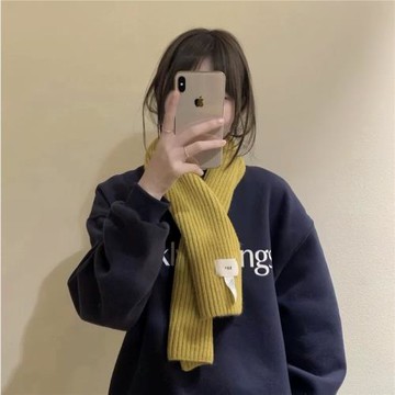 Egg冬季小眾豎條女保暖親膚圍脖