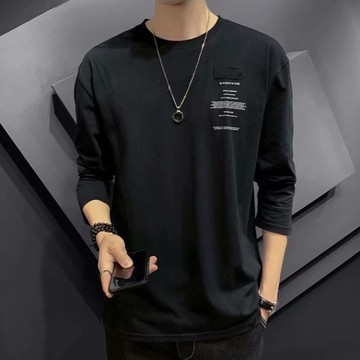 男士長袖t恤 秋季新款韓版潮流寬松秋衣潮牌秋裝打底衫上衣服（LR8050）【壹號站】