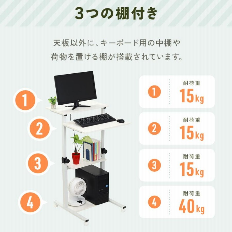 パソコンデスク 昇降デスク スタンディングデスク 120cm 60cm