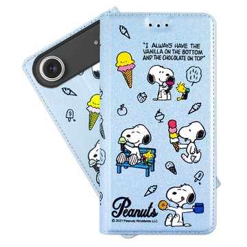 SNOOPY iPhone 17 Air 彩繪可站立皮套(最愛冰淇淋)
