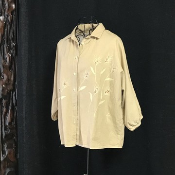 手工渲染襯衫 麥穗 米色