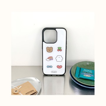 （保險桿滴膠）白櫻桃手機殼