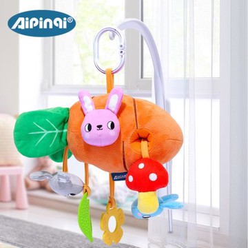 新款嬰兒拉繩抽抽樂車掛 新生兒寶寶床掛抓握訓練推車玩具