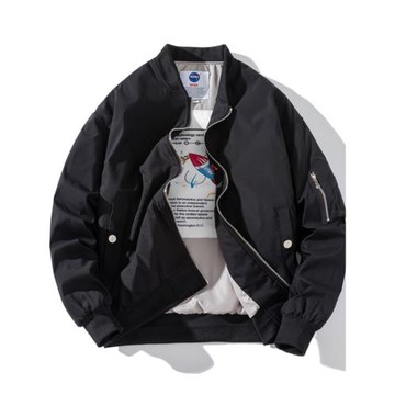 春秋季寬松時尚休閑飛行員夾克加厚外套男棒球服ins潮牌百搭港風
