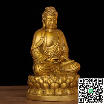 高端黃銅釋迦牟尼佛像供奉家居佛堂大日如來佛祖銅像擺件阿彌陀佛
