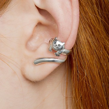 可愛貓耳袖銀無穿孔