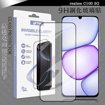 VXTRA 全膠貼合 realme C100 5G 滿版疏水疏油9H鋼化頂級玻璃貼 保護貼(黑)