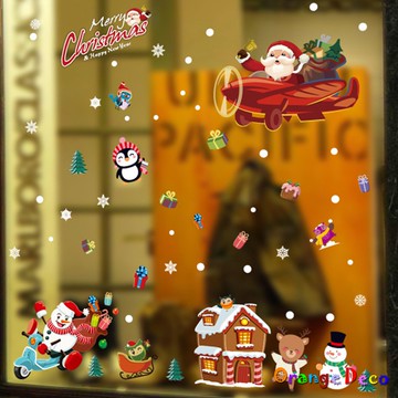 【橘果設計】聖誕雪屋 壁貼 牆貼 壁紙 DIY組合裝飾佈置 耶誕聖誕