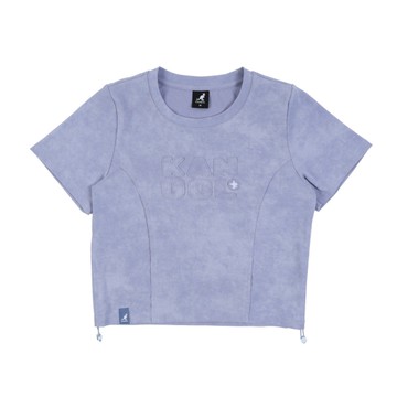 KANGOL 短T 藍紫 抽繩 貼布 短袖 上衣 女 6622101391