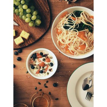 GOING HOME復古仿搪瓷陶瓷餐具家用小碗飯碗湯碗面碗餐盤深盤盤子