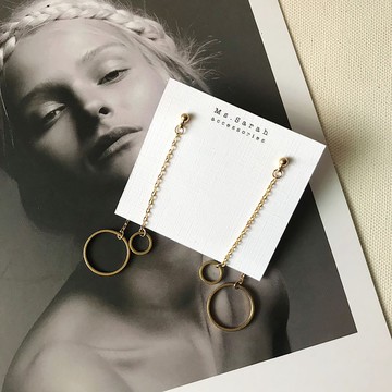 黃銅耳環_流蘇圓(可改夾)