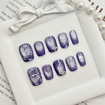 ✨Hannah✨手工穿戴甲可愛卡通捏捏手繪短款成品甲片工廠可拆卸美甲貼片純手工穿戴甲 SSEX