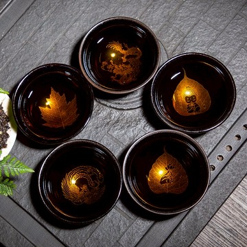 吉州窯木葉天目盞盞杯陶瓷功夫茶具建盞茶杯主人杯單杯茶盞茶碗