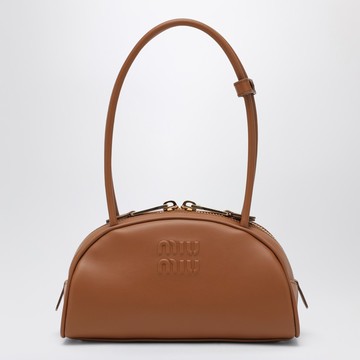 Beau leather bag in cognac color