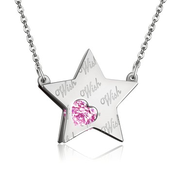 項鍊．許願星．白鋼．可戴著洗澡．客製刻字