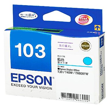 【文具通】EPSON T103250 墨水匣.藍NO.103 R1010505【APP滿額下單10%點數(單一帳號最高5000點)】1/31止